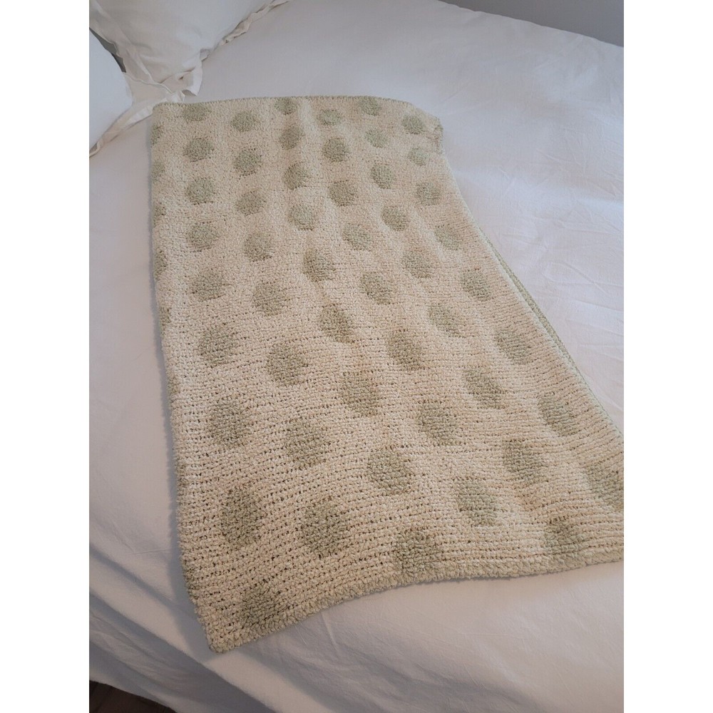 Colorado Clothing CRIB CLOUDS Chenille Plush Baby Sage Green Polka Dots
